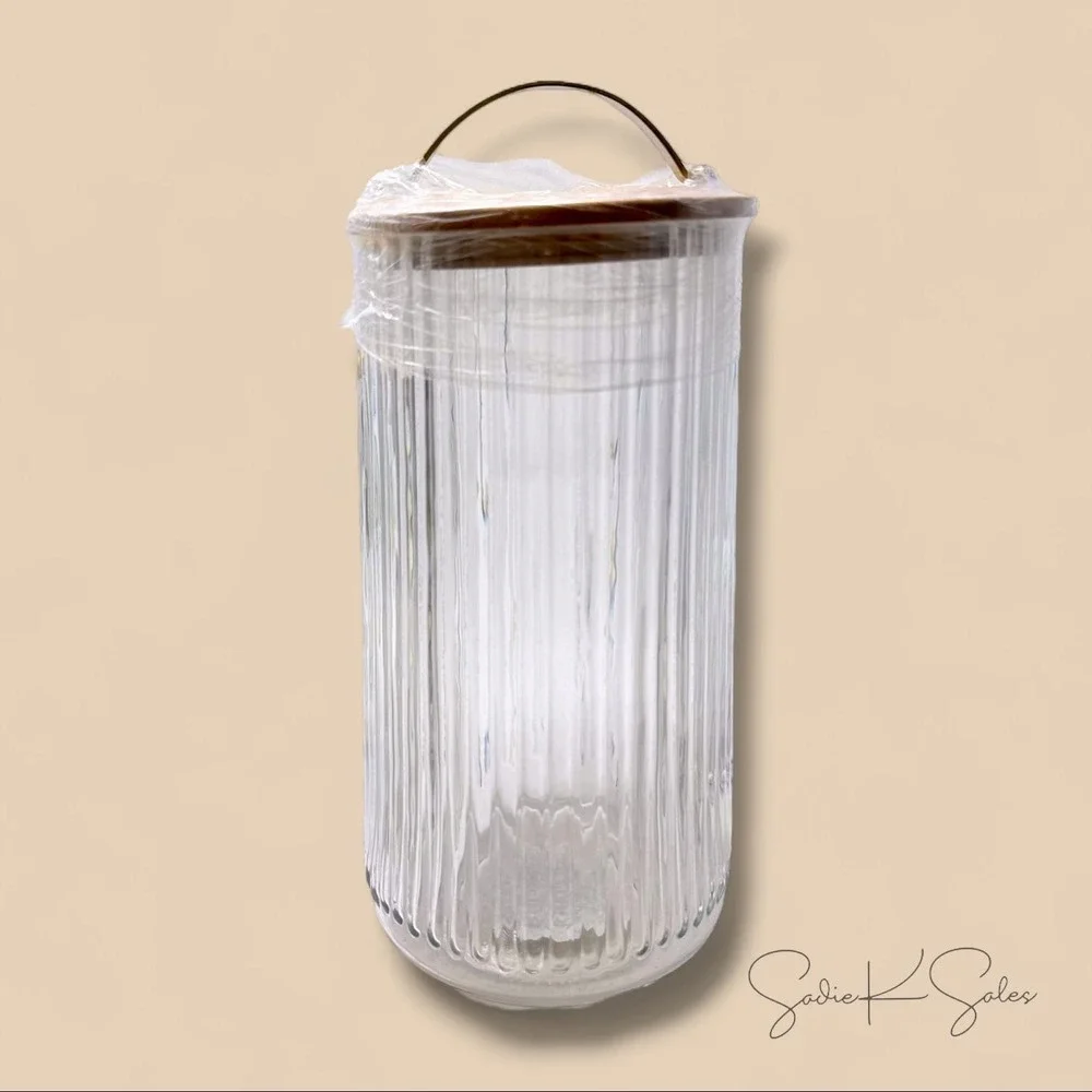 64oz Fluted Glass Storage Canister with Wood Lid - Hearth & Hand Magnolia Target
